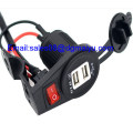 12-24V 2.1A/1A Wasserdichte Motorrad Dual USB Ladebuchse mit Schalter für Handy MP3 GPS Auto Motorrad Ladegerät